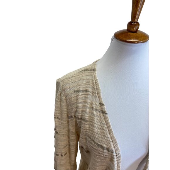 Nic+Zoe Linen Cardigan Beige Size L - Picture 7 of 13